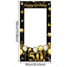 1pc Black Gold 18th 30th 40th 50th 60th Birthday Theme Photo Frame, Black Gold 18th 30th 40th 50th 60th Happy Birthday Style Party Photo Props, Party Photo Booth For Birthday Party Home Room Wall Decoration, Birthday Party Ornaments, Birthday Gifts Party Favor, Birthday Decoration Birthday Backdrop, Birthday Banner ﻿