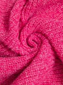 Women's Simple Casual Solid Color V-Neck Long Sleeve Pullover Sweater - Pink - View 7