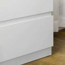 HOMCOM Commode 3 tiroirs commode chambre meuble de rangement épuré style moderne pour chambre à coucher, salon - 80 x 39 x 73 cm, blanc