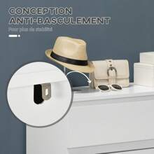 HOMCOM Commode 3 tiroirs commode chambre meuble de rangement épuré style moderne pour chambre à coucher, salon - 80 x 39 x 73 cm, blanc