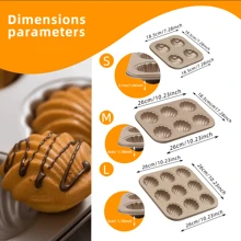 3pcs/1pc Madeleines Baking Mold Pan, 4/6/9 Cavities Non-Stick Candy Mold, Carbon Steel Cake Mold, Madeleines Pan, Shell Shape Baking Molds For Cookies, Cakes, Chocolate,