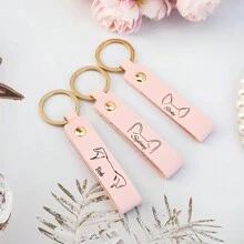 Dog Ear Keychain With Name, Custom Dog Mom Keychain, Dog Mom Christmas Gift, Pet Lovers Gift, Pet Loss Memorial Gift, Engraved Leather Key Chain, Dawg, Engraved, Sequins, Stainless, Vintage, Casual, Unisex, Hipster, Old Money, Stylish, Custom, Personalized, Unique, Customized, Ideal Gifts For Him, Ideal Gifts For Her, Boyfriend, Friends, For Anniversaries, For Birthdays, For Weddings, For Graduation, For Housewarming, Personalized Gifts For Women/Men, Personalized/Customized Keychain