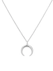 FOREVER QUEEN 1PC 925 Prata Esterlina Colar de Lua para Mulheres Colares para Mulheres Colar de Lua Crescente Colar de Meia Lua