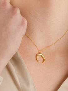 FOREVER QUEEN 1PC 925 Prata Esterlina Colar de Lua para Mulheres Colares para Mulheres Colar de Lua Crescente Colar de Meia Lua