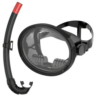JoyMaySun Maschera da snorkeling ovale, maschera da pesca subacquea in stile retrò classico con ampio campo visivo panoramico, lenti in vetro temperato e tubo bagnato, adatta per adulti, accessori da spiaggia, accessori da piscina