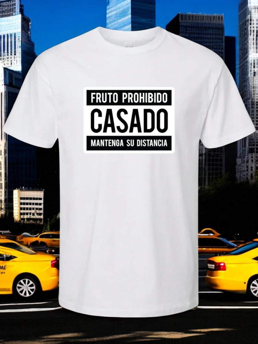 playera Fruto prohibido casado mantenga su distancia trendy moda fashion urbana - Blanco - Ver 1