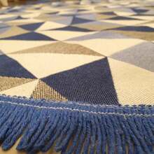 Round Geometric Living Room Rug 1.50x1.50 With Non-Slip - Blue - View 6