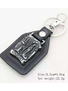 1 Peça Pingente De Carro Com Cruz De Nossa Senhora De Metal Vintage Personalizado & Pu Material Com Anel De Gancho Para Chaves