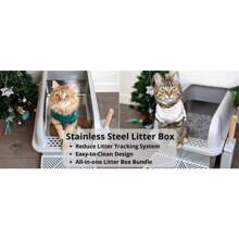 Full Enclosed XL Convertible Stainless Steel Litter Box With Leak-Proof Design, Litter Recycle System, And Dual Entries - Side-entry Gray - View 10