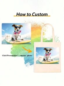 Bolsas de tela personalizadas y reutilizables, con imágenes personalizables, bolsas de regalo para ferias comerciales, ligeras, elegantes y de moda con asas fijas, perfectas para uso diario, la escuela, el trabajo y los viajes, regalos ideales para mujeres. - Multicolor - Ver 7