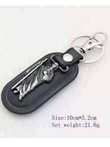 1 Peça Pingente De Carro Com Cruz De Nossa Senhora De Metal Vintage Personalizado & Pu Material Com Anel De Gancho Para Chaves