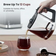 Gevi 12 Cup Programmable Drip Coffee Maker With Touch Screen, Fast And Strong Brew, Auto Shut-Off, 4-Hour Keep Warm Plate