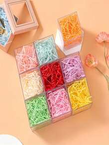 1 包，100 克拉菲草礼盒填充物，创意填充草，适合生日、婚礼和伴娘礼物，皱纹纸巾，手工碎纸屑拉菲草纸填充物，复活节礼物，生日派对装饰 - 100g - 查看 5