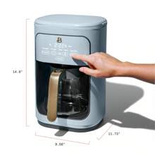 Classic 14-Cup Programmable Drip Coffee Maker With Touch-Activated Display, White Icing By Drew Barrymore - Mint Blue - View 6