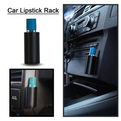 1Pc Car Lipstick Holder - Portable Silicone Storage Rack For Small Items,Black Comes With Adhesive Backing, Ideal For Cosmetics & Accessories, Storage Racks