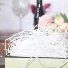 Gift Box Filler: Decorative Paper, Raffia Grass, For Christmas Gift Boxes, Candy Boxes, Fruit Boxes, Decorations - White - View 1