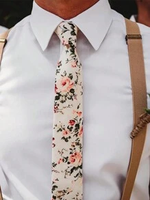 1pc Floral Necktie, Men's Narrow Printed Skinny Tie, Suitable For Daily Wear, Banquet, Wedding, Party - Multicolor - View 2