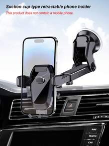 Soporte de teléfono para coche giratorio 360°, soporte ajustable para salpicadero, soporte de clip multifunción para navegación, compatible con iPhone, smartphones Android, gran regalo para familiares y amigos - Negro - Ver 2