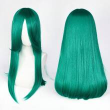 FULCRUM 24 Inch Pink Blue Green Black Anime Costume Long Straight Cosplay Wig Heat Resistant Synthetic Fibers Wig For Party Halloween Christmas