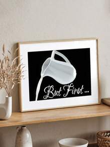 3 piezas de arte de pared de taza de café en blanco y negro vintage - Decoración para cocina, sala de estar y cafetería, decoración de pared, póster de lienzo sin marco