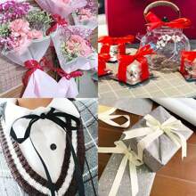 1pc Ribbon DIY Handmade Rose Hair Clip, 1cm/2cm Width 22m Length Satin Ribbon, Cake Candy Box Packaging Decoration Ribbon, Wedding Supplies - Multicolor - View 12
