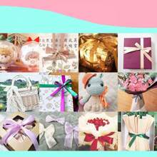 1pc Ribbon DIY Handmade Rose Hair Clip, 1cm/2cm Width 22m Length Satin Ribbon, Cake Candy Box Packaging Decoration Ribbon, Wedding Supplies - Multicolor - View 11