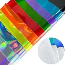 10 PCS PU Faux Leather Sheets (20x30cm) Smooth - Ideal For DIY Craft Projects, Earrings, Phone Cases, Hair Accessories, Rainbow Synthetic Leather Fabric Sheets For Creative Making - A4 20X30CM-10PCS - View 2