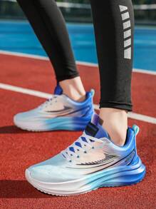 弹性透气运动鞋跑步鞋男士休闲运动鞋 - 藍色 - 查看 4