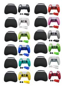 1 Set: 1pc PlayStation5 Controller Storage Bag + 1pc Game Protective Case + 10pcs Joystick Cap, Anti-Slip, Anti-Drop, Waterproof, Dustproof, Scratch-Resistant, Enhancing Gaming Experience