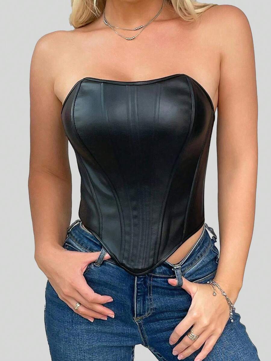 Sexy Bandeau-Spitzen-Korsett-Top