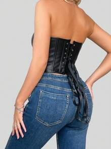 Sexy Bandeau-Spitzen-Korsett-Top