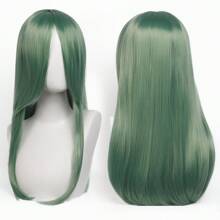 FULCRUM 24 Inch Pink Blue Green Black Anime Costume Long Straight Cosplay Wig Heat Resistant Synthetic Fibers Wig For Party Halloween Christmas
