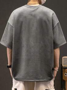 Teen Boy Summer New Letter Print Casual Round Neck Short Sleeve T-Shirt