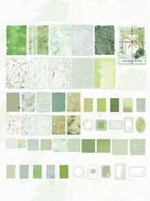100 Pcs/Pack Fresh Floral Wreath Botanical Decorative Border Scrapbooking Materials, DIY Texture Decoration Gift Tags, Note Paper Back To School - one-size - View 7