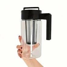 1pc Portable Cold Tea Coffee Maker Bottle, Milk Iced Tea Maker Cold Tea Pitcher, Juice Carafe For, Restaurant, Office, Coffee Servers - Black - View 10