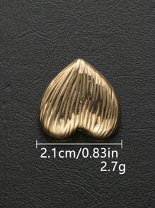 10 Peças/Pacote Botões de Metal Vintage com Listras Verticais Amassadas em Formato de Coração, Decoração Versátil para Casacos, Camisas, Suéteres, Blazers, Jaquetas, Sapatos, Bolsas, Costura DIY - Multicolorido e Multitamanho