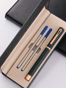 [Customized] High Quality Business Office Ball Pen Set In Gift Box, Includes 2 Refills, Daily Writing, Signing, Gifting For Father's Day, Thanksgiving, Christmas, Birthday, Friends, Relatives, Leaders, Colleagues Back To School