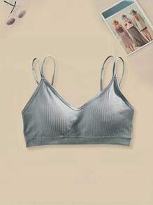 4pcs Girls Simple Solid Color Comfortable Seamless Camisole Lingerie Bras, Women Lingerie Bra