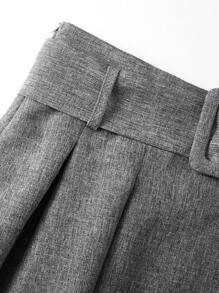 Women's High Waist Gray Skirt, Elegant Casual Style