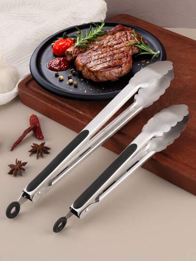 1 件不锈钢钳子，带硅胶手柄，自锁设计，不粘耐热，9 英寸/12 英寸/14 英寸尺寸，带挂孔