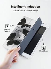 Black Butterfly Case Compatible With IPad 10.2 Inch 2021/2020 IPad 9th/8th Generation,Compatible With Samsung Galaxy Tab A8 10.5 Inch 2022, Tab Cover,With Pen Holder,Supports Automatic Sleep/Wake Lid