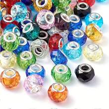 50/100pcs Silicone Large Hole Beads - Assorted Crack Acrylic Spacer Beads, Suitable For DIY Bracelets, Necklaces, Keychains - Durable Jewelry Making Supplies