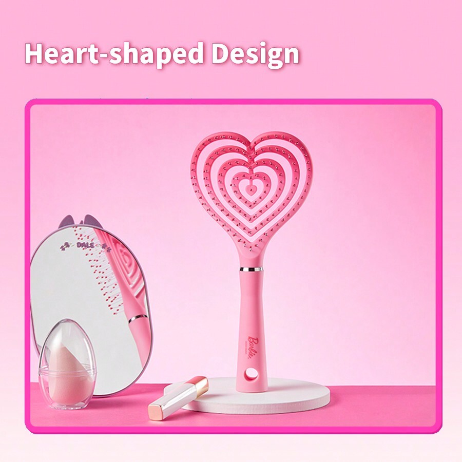 Miniso Peigne de coiffure volume en forme de cœur Barbie MINISO Brosse à cheveux premium en
