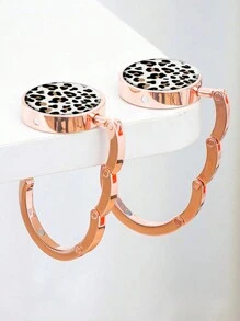1 Stück faltbarer Handtaschenhalter Ständer, vintage Metall Blumenhakenhalterung, runder Aufhängeständer aus Edelstahl für Taschen und Geldbörsen, tragbarer Tischaufhänger - Verschiedenfarbig - Übersicht 2