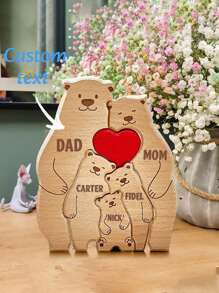 Personalized Wooden Bear Family Names Puzzle Keepsake Gift,Custom Family Name Bear Wooden Puzzle, Personalized Bear Figurines Animal Puzzle, Home Decor Ornaments, Gifts For Mom, Dad, Adults,Mother's Day Gifts, Father's Day Gifts,Multi-Functional, Ornamental,Reusable,Exquisite,Stylish,High-Quality,Colorful,Modern,Custom,Personalized,Unique,Ideal Gifts For Him,Ideal Gifts For Her,Boyfriend,Dad,Girlfriend,Mom,Family,Friends,Tea Room,Home,Garden,Office,For Anniversaries,For Valentine's Day,For Mother's Day,For Birthdays,For Father's Day,For Graduation,For Weddings,For Housewarming,Slow Summer Living