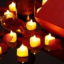 50 Velas Decorativas / Electrónicas Led Simuladas En Forma - Amarillo - Ver 3