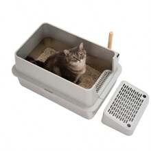 Full Enclosed XL Convertible Stainless Steel Litter Box With Leak-Proof Design, Litter Recycle System, And Dual Entries - Side-entry Gray - View 5