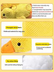 Este juguete de perro en forma de patito amarillo es un juguete que puede calmar las emociones del perro. Hace sonidos de cacareo y crujido, permitiendo que el perro juegue felizmente. Adecuado para razas de perros pequeños, medianos y grandes. - Multicolor - Ver 10