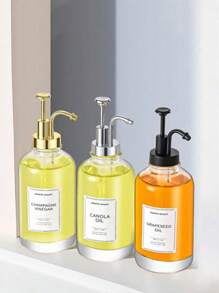1pc Coffee Syrup Dispenser, Syrup Bottle With Pump, Oil Dispenser, Glass Syrup Bottle With Pump