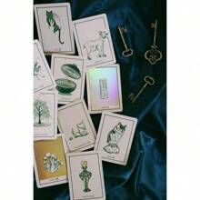 Green Glyphs Oracle Cards With Prismatic GoldAccents And 80-Page Guidebook - màu xanh lá - Xem 3